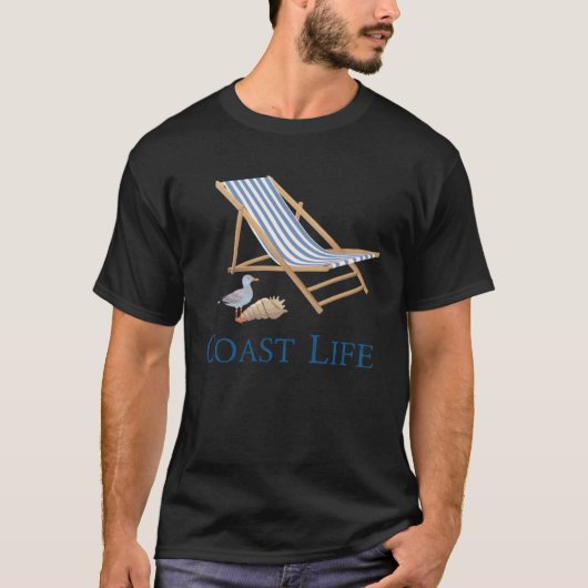 Strandstuhl Sand Küste Leben T-Shirt (Vorderseite)