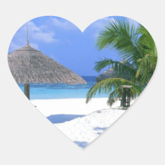 Strandstuhl - Sommer Bliss Herz-Aufkleber