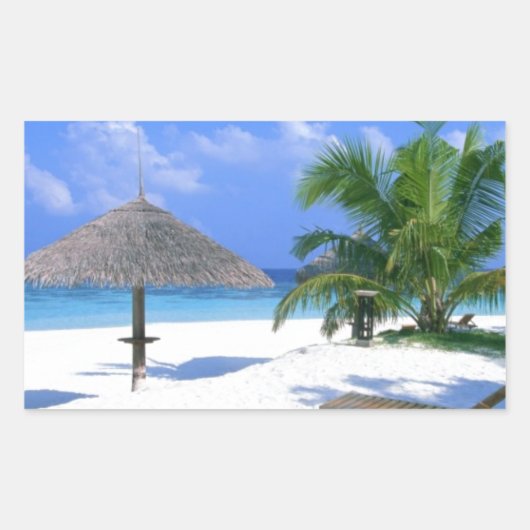 Strandstuhl - Sommer Bliss Rechteckiger Aufkleber (Vorderseite)