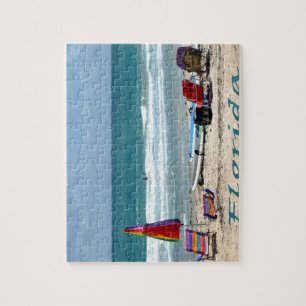 Strandstuhl-Surfbrettregenschirm-Sandozean Puzzle