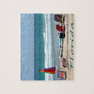 Strandstuhl-Surfbrettregenschirm-Sandozean Puzzle