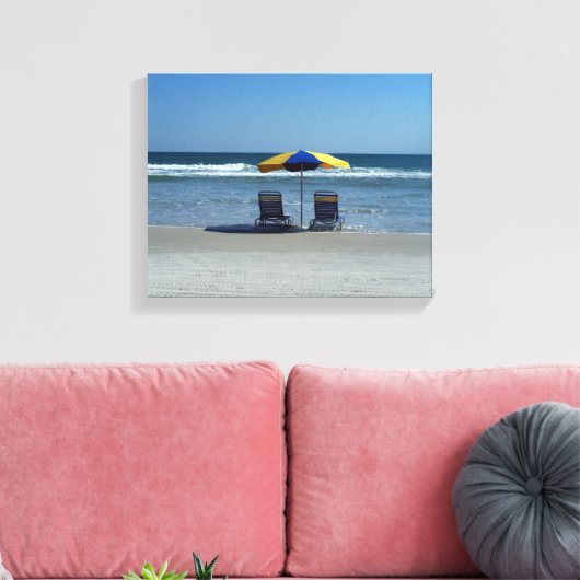 Strandstühle am Strand Leinwanddruck (Insitu (Wohnzimmer))