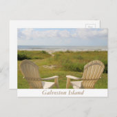 Strandstühle auf der Galveston Island Postcard Postkarte (Vorne/Hinten)