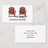 Strandstühle Brown White Rustikal Visitenkarte (Vorne/Hinten)