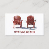 Strandstühle Brown White Rustikal Visitenkarte (Vorderseite)