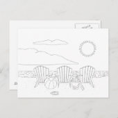 Strandstühle - Erwachsenenfarben Postkarte (Vorne/Hinten)