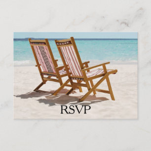Strandstühle Hochzeit RSVP Karte