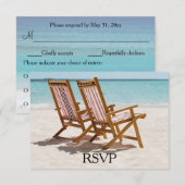 Strandstühle Hochzeit RSVP Karte (Vorne/Hinten)