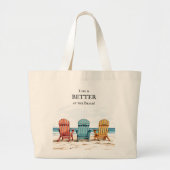 Strandstühle in Aquarellfarben Personalisiert Jumbo Stoffbeutel (Vorne)