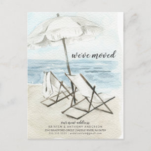 Strandstühle in Aquarellform - Ankündigung Postkarte