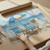 Strandstühle Küstenwandkunst | Poster
