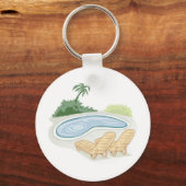 Strandstühle nach Pool Schlüsselanhänger (Vorderseite)