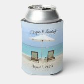 Strandstühle Personalisierte Hochzeit kann kühler Dosenkühler (Kanne Rückseite)