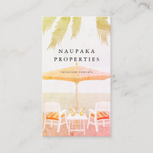 Strandstühle Pink Vacation Rental Business Card Visitenkarte