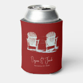 Strandstühle Red White Rustic Hochzeit Dosenkühler (Kanne Rückseite)