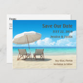 Strandstühle Save the Date Karte (Vorne/Hinten)