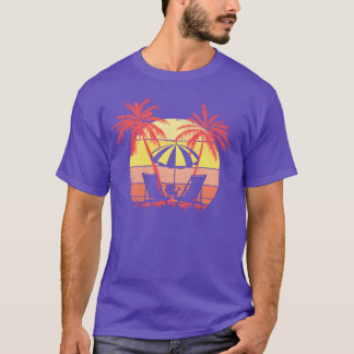 Strandstühle Sonnenschirm Sommer Sonnenuntergang 8 T-Shirt