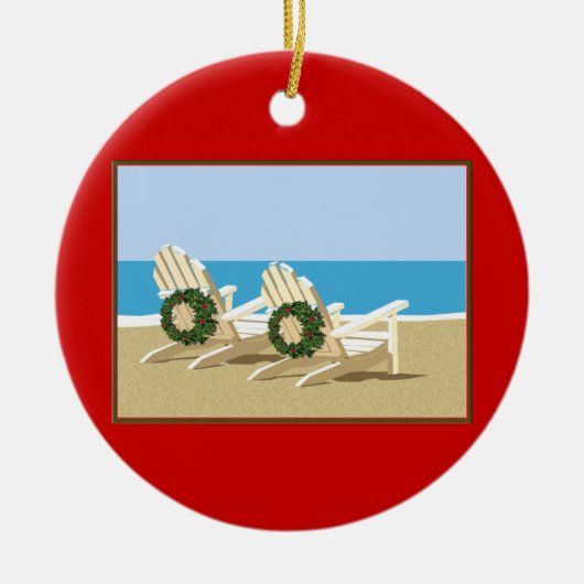 Strandstühle und Kränze Keramik Ornament (Vorne)