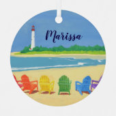 Strandstühle und Leuchtturm Personalisierte Einric Ornament Aus Metall (Vorderseite)