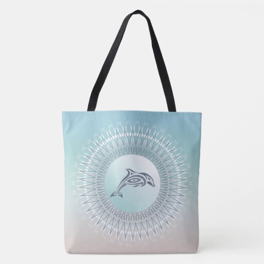 Strandstyle-Delfin-Mandala Tasche (Vorderseite)