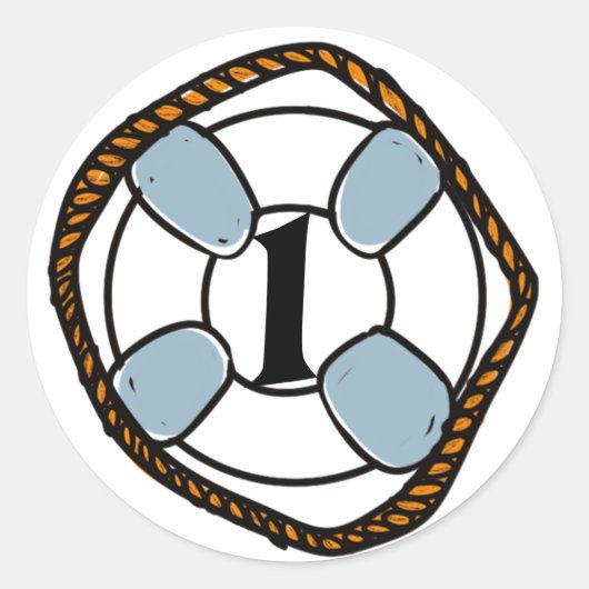 Strandsurf zum ersten Geburtstag Runder Aufkleber (Vorderseite)