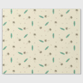 Strandsurfbretter und Palmenblätterpapier Geschenkpapier (Flach)