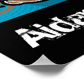 Strandsurfen MONKEY Junge Zimmerzeichen/ Geburtsta Poster (Ecke)