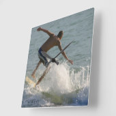 Strandsurfmauer Decke Quadratische Wanduhr (Winkel)