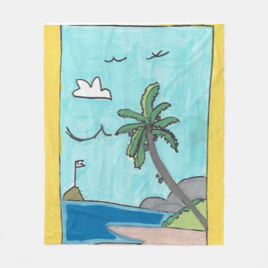 Strandszene-Decke Fleecedecke (Vorderseite)
