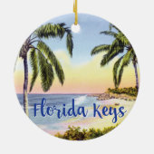 Strandszene Florida Keys Keramik Ornament (Hinten)