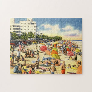 Strandszene, Fort Lauderdale, Florida Vintage Puzzle
