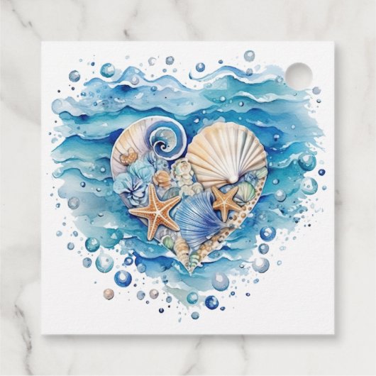 Strandszene Geschenkanhänger (Rückseite)