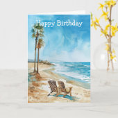 Strandszene Karte (Gelbe Blume)