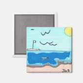 Strandszene Magnet (Vorderseite/Rückseite)