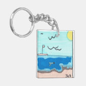 Strandszene Magnet Schlüsselanhänger (Vorderseite links)