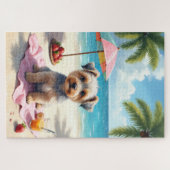 Strandszene mit Dandie Dinmont Terrier Puzzle (Horizontal)