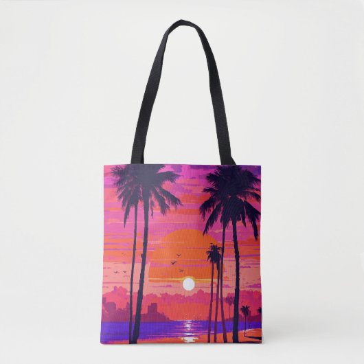 Strandszene mit lebhafter orangefarbener Tasche (Vorderseite)