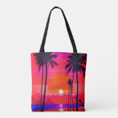 Strandszene mit lebhafter orangefarbener Tasche (Rückseite)