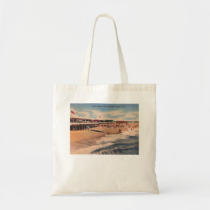 Strandszene, Point Pleasant NJ, Vintage Tragetasche