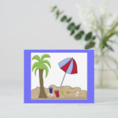 Strandszene Postkarte (Stehend Vorderseite)