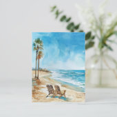 Strandszene Postkarte (Stehend Vorderseite)