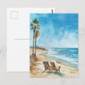 Strandszene Postkarte (Vorne/Hinten)