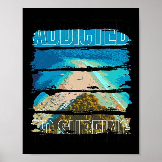 Strandszene - Surfsüchtiger Mann Frau Poster (Vorne)