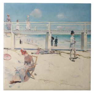Strandszene (Urlaub in Mentone) (Australische Kuns Fliese