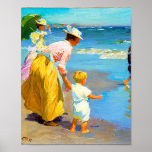 Strandszene von Edward Henry Potthast Poster