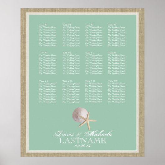 Strandtafel Green Poster (Vorne)