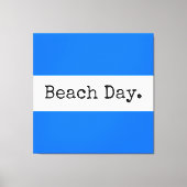 STRANDTAG BREITE Bright Blue White Summer Streifen Leinwanddruck (Vorderseite)