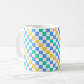 Strandtag-Diagonal-Karo-Muster Kaffeetasse (Vorderseite Links)