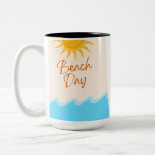 Strandtag-Kaffeetasse   Sommer-Sonne-Tasse   Ozean Zweifarbige Tasse