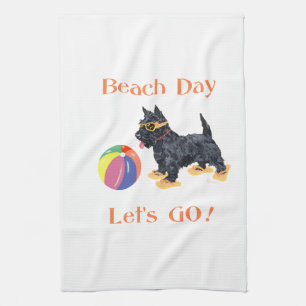 Strandtag Scottie Hund Geschirrtuch